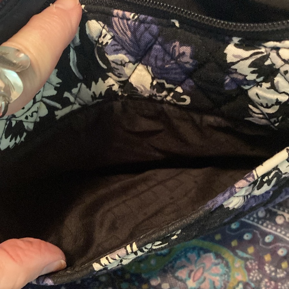 Vera Bradley Black and Blue Floral Crossbody Bag, like new - Picture 5 of 7